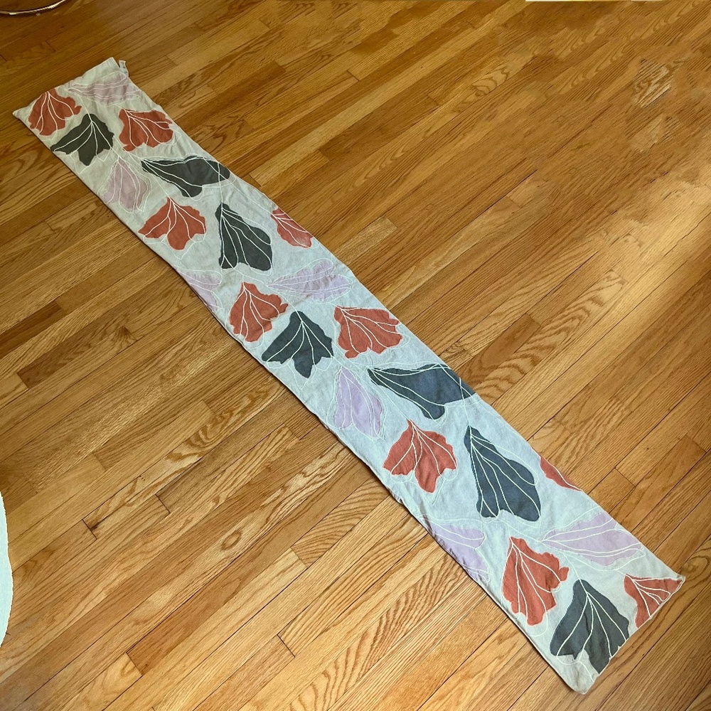 Crate and Barrel Floret Embroidered Table Runner